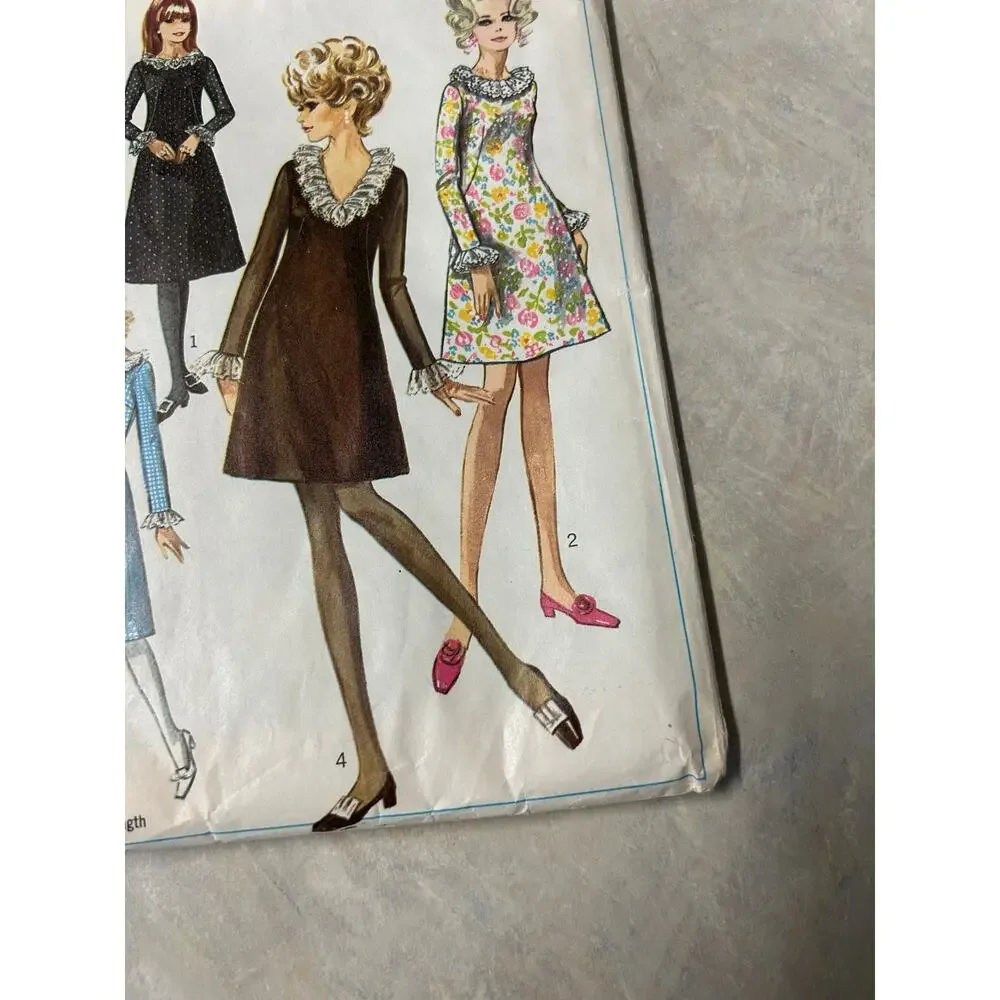 Vintage 1960's Simplicity Pattern #7791 Misses A-Line Dress Size‎ 14